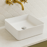 VITO Athena Fluted Square Premium Ceramic Above-Counter Basin 375*375*130mm ATH3838SQ-GW/MW/MB