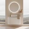 VITO NOOSA Fluted Curved Vanity with Side Drawers 890*493*470mm (NOS900W-MW)