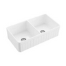 Greenwich Fireclay farmhouse double sinks Fluted FCS838-D-GW