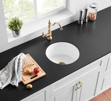 Nadia Fireclay Round Insert/Undermound Sinks 470*228mm (FCND470GW/MB)