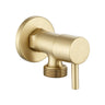 Bathroom Round Light Brushed Brass 1/4 Turn Washing Machine Stop Tap (One Piece)
