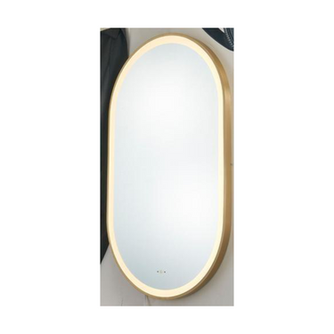 Olivia Iron Framed LED Mirror Electroplated Brushed LFMOV4590-BG