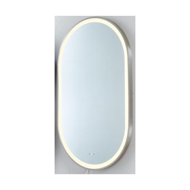 Olivia Iron Framed LED Mirror Electroplated Brushed LFMOV4590-BN