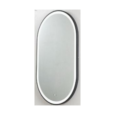 Olivia Iron Framed LED Mirror horizontal and LFMOV60100-MB