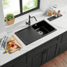 Quartz Top-mount Kitchen Sink 860*500*216mm (QZ8650SD-MB)
