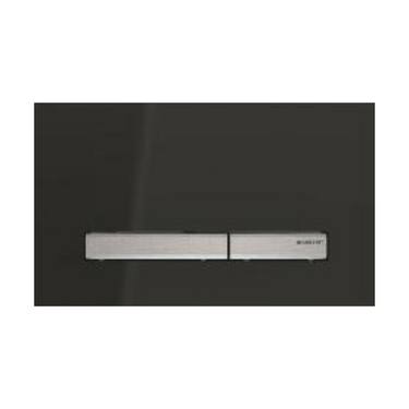 Black glass place with brushed metal button Sigma50DW