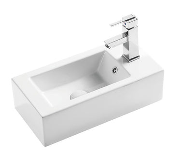 Small Wall Hung Basin with Overflow Gloss White