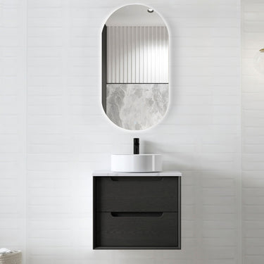 Byron Wall Hung Vanity Black Oak (All Sizes) 600mm Cabinet Only
