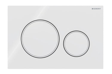 Sigma20 Dual Flush Button Round White With Matte White Trim