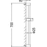 Pavia Brushed Gold Shower Rail with Round Handheld Shower Piece