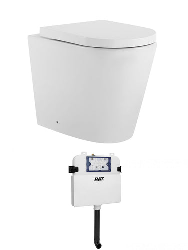 Alzano Wall face Pan Hurricane R&T Inwall Cistern Set (Push Plate Sold Separately) - Standard Seat / R&T