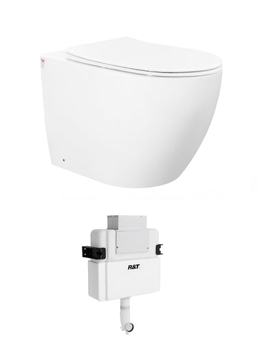 Voghera Toilet Package - WF Pan, R&T Delta Lowrise Cistern (Button Sold Separately) - Slim Seat