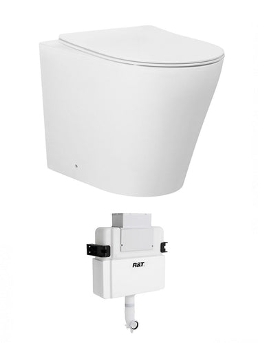 Alzano Wall face Pan Hurricane R&T LR Inwall Cistern Set (Push Plate Sold Separately) - Slim Seat / R&T