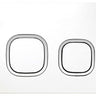 R&T Soft Square Push Plate Matte White with Chrome Trim