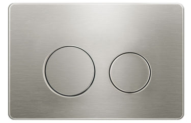 R&T Round Brushed Nickel Stainless Dual - Flush Push Plate