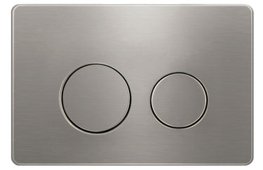 R&T Round Gun Metal Stainless Dual -Flush Push Plate
