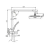 Roul 200mm Brushed Nickel Twin Shower Half Rail Top Inlet Round