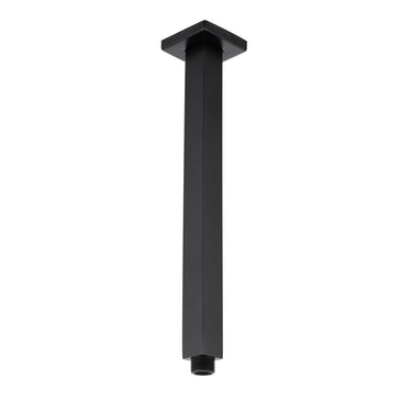 Zevio 300mm Matte Black Ceiling Shower Arm Square