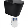 Alzano WF Rimless Pan Slim Seat - Matte Black / Geberit Inwall Cistern (Button Order Separately)