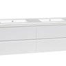Dover 1500mm Gloss White Wall Hung Vanity - Slimline Ceramic Top / Gloss white / 12 Oclock