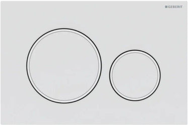 Sigma20 Dual Flush Button Round Matte White With Gloss White Trim