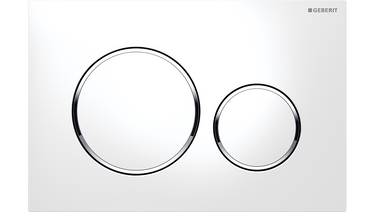 Sigma20 Dual Flush Button Round White With Chrome Trim