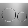 Sigma20 Dual Flush Button Round Brushed S/S Plate with Chrome Trim