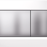 Sigma30 Dual Flush Button Square White Matt Chrome