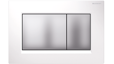 Sigma30 Dual Flush Button Square White Matt Chrome