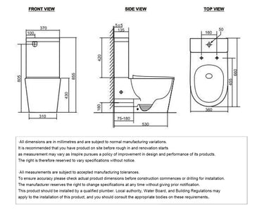 Radiant Toilet Suite Slim Seat Matt Black - Slim Seat / R&T Flush System
