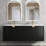 Marlo Fluted 1500mm Matte Black Wall Hung Vanity with Empire Black Top NTH