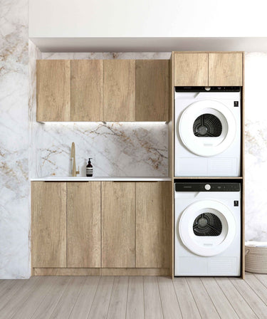 Laundry Kit 1960C Byron/Bondi Natural Oak with Natural Carrara Marble Top