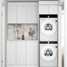 Laundry Kit 1715DR-A Bondi Fluted White with Natural Carrara Marble Top and 400 Drawer Unit