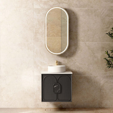 Laguna Black American Oak Wall Hung Vanity 600mm