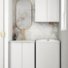 Wall and Base Cabinets Kit 650 Bondi Fluted White with Cloudy Carrara Top