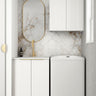 Wall and Base Cabinets Kit 650 Noosa Fluted White with Natural Carrara Marble Top