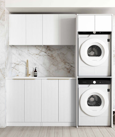 Laundry Kit 1960C Noosa Fluted White with Matte White Top