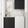 Wall and Base Cabinets Kit 650 Hampshire Black with Pure White Top