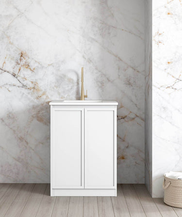 Mini Laundry 650mm Hampshire White with Matte White Top