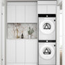 Laundry Kit 1715C Noosa Fluted White with Natural Carrara Marble Top