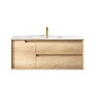 Byron 1200mm Natural Oak Wall Hung Vanity with Amani Grey Top 12TH