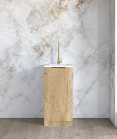 Mini Laundry 430mm Byron/Bondi Natural Oak with Pure White Top