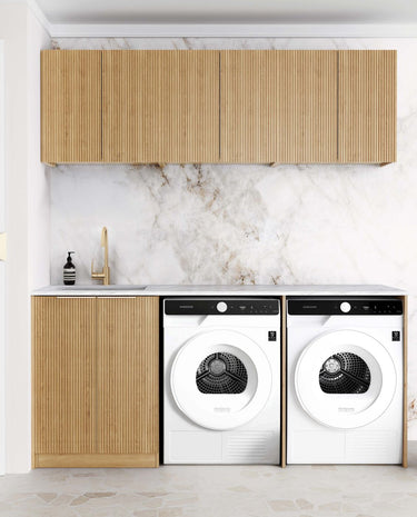 Laundry Kit 1960C Havana Fluted Woodland Oak with Matte White Top