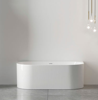 Attica Noosa Fluted 1700 Gloss White BTW Multi-fit Bath with Overflow