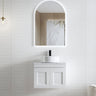 Hampton Mark II 600mm Satin White Wall Hung Vanity with Empire Black Top 2TH