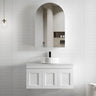 Hampton Mark II 900mm Satin White Wall Hung Vanity with Empire Black Top 10TH