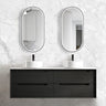 Byron 1500mm Black Oak Wall Hung Vanity with Amani Grey Top 10 & 2TH