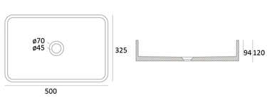 Zale Concrete Basin 22-503 line drawing