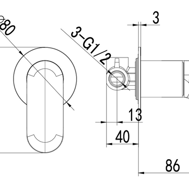 Sulu Ii Wall  Mixer Rough-In Body