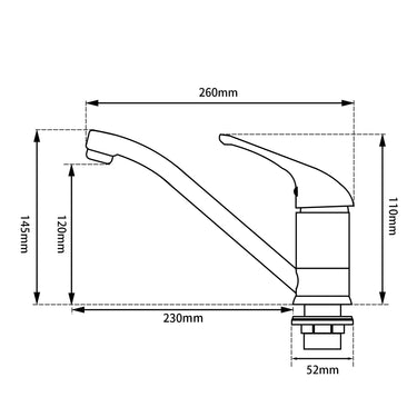 Chrome Standard Kitchen Mixer